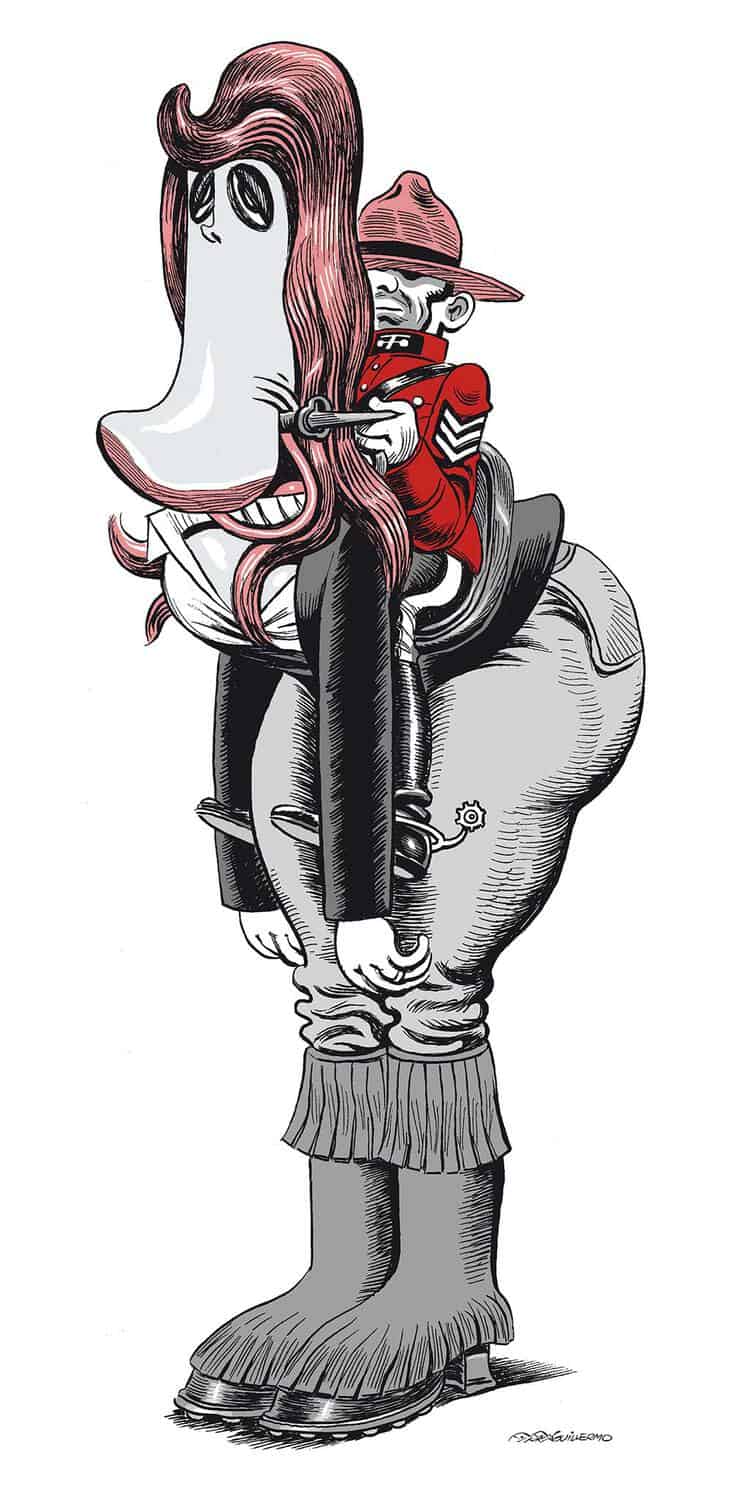 El espionaje, la policía y Alicia Sánchez-Camacho. Ilustración para la revista El Jueves, octubre de 2013.
