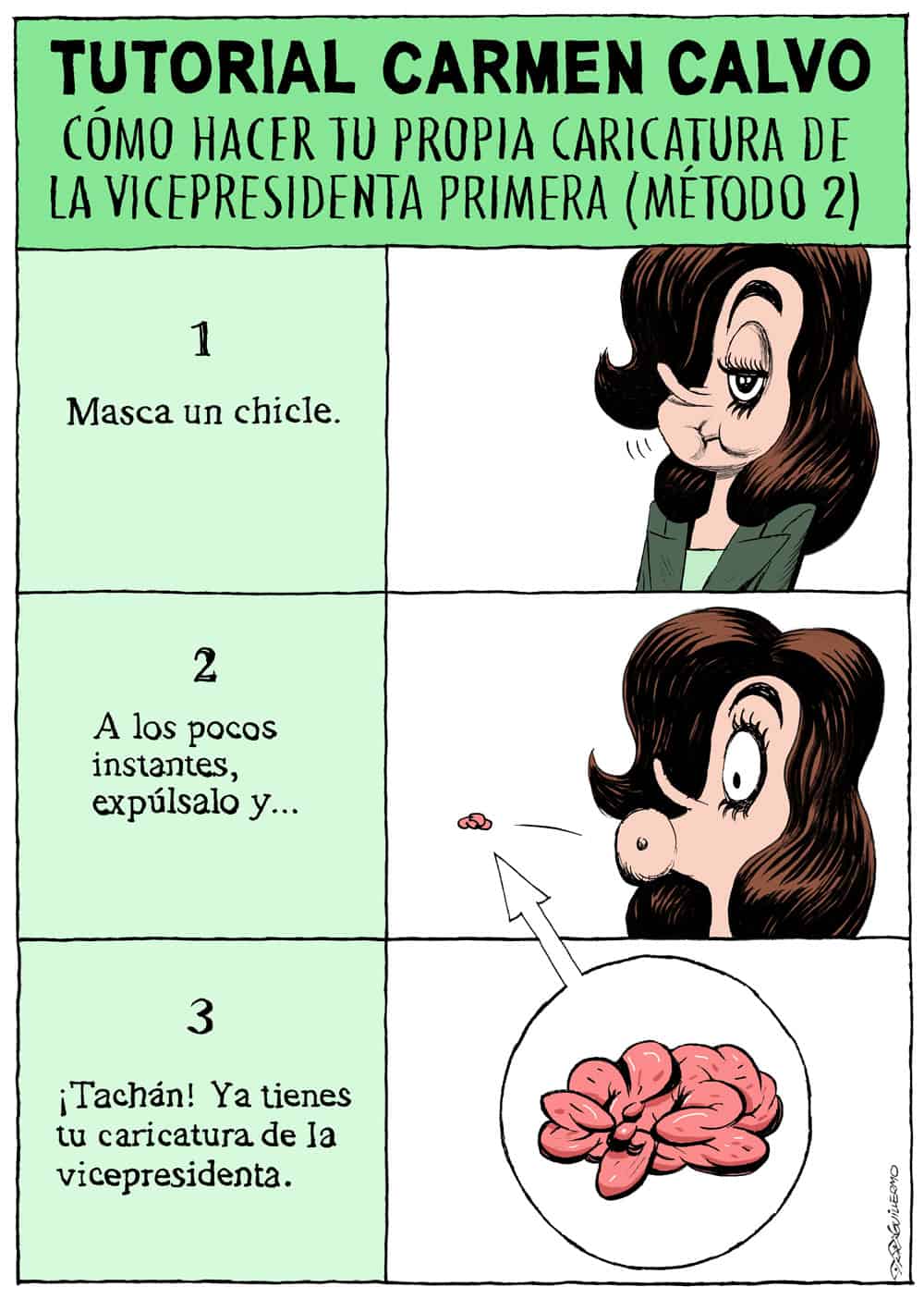 Tutorial Carmen Calvo. Cómo hacerte tu propia caricatura de la vicepresidenta primera (Método 2).