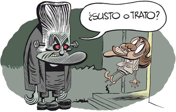 Frankenstein Bárcenas llama a la puerta de Cospedal en Halloween.