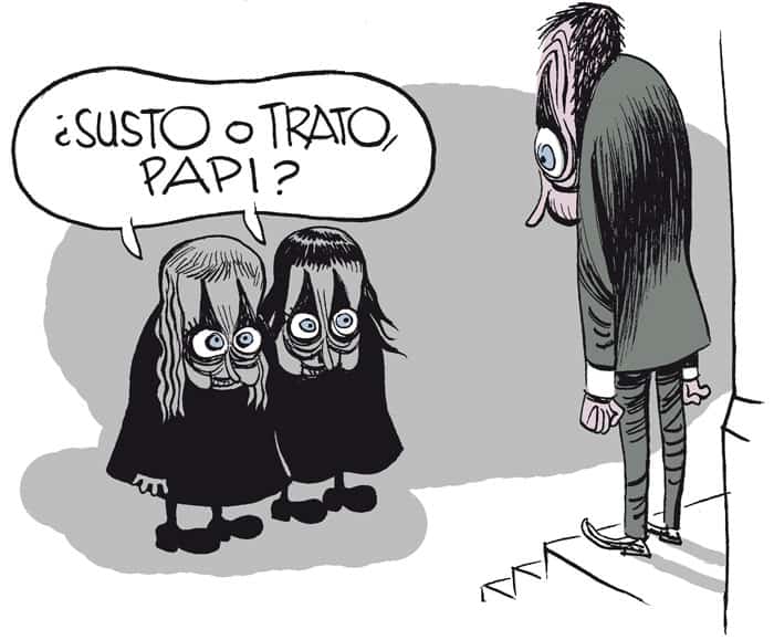 Las hijas de Zapatero llaman a su puerta en Halloween.