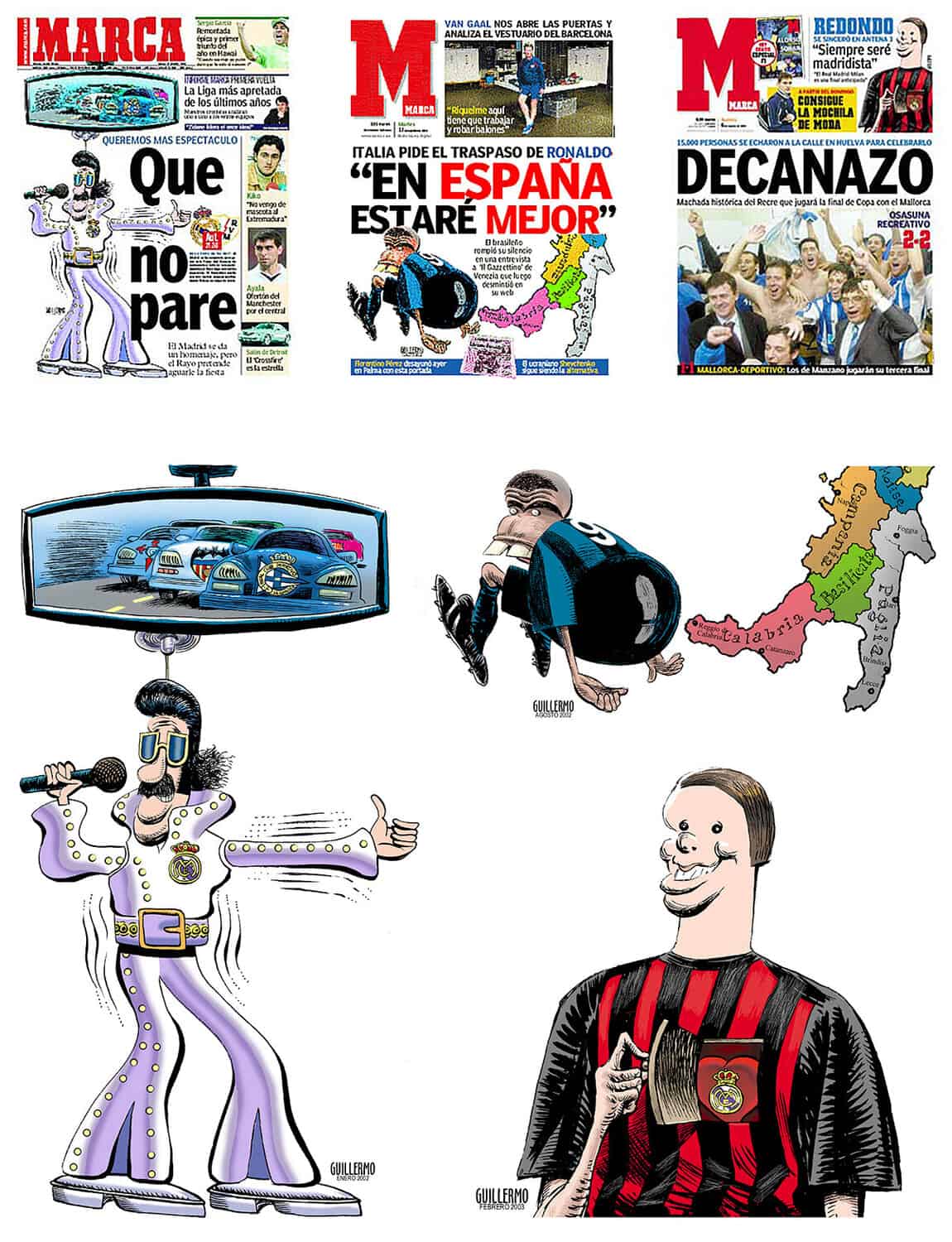 Algunas portadas del diario Marca.