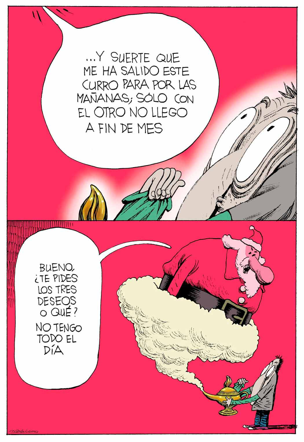 Papá Noel pluriempleado. Revista 'El Batracio Amarillo', diciembre de 2021.