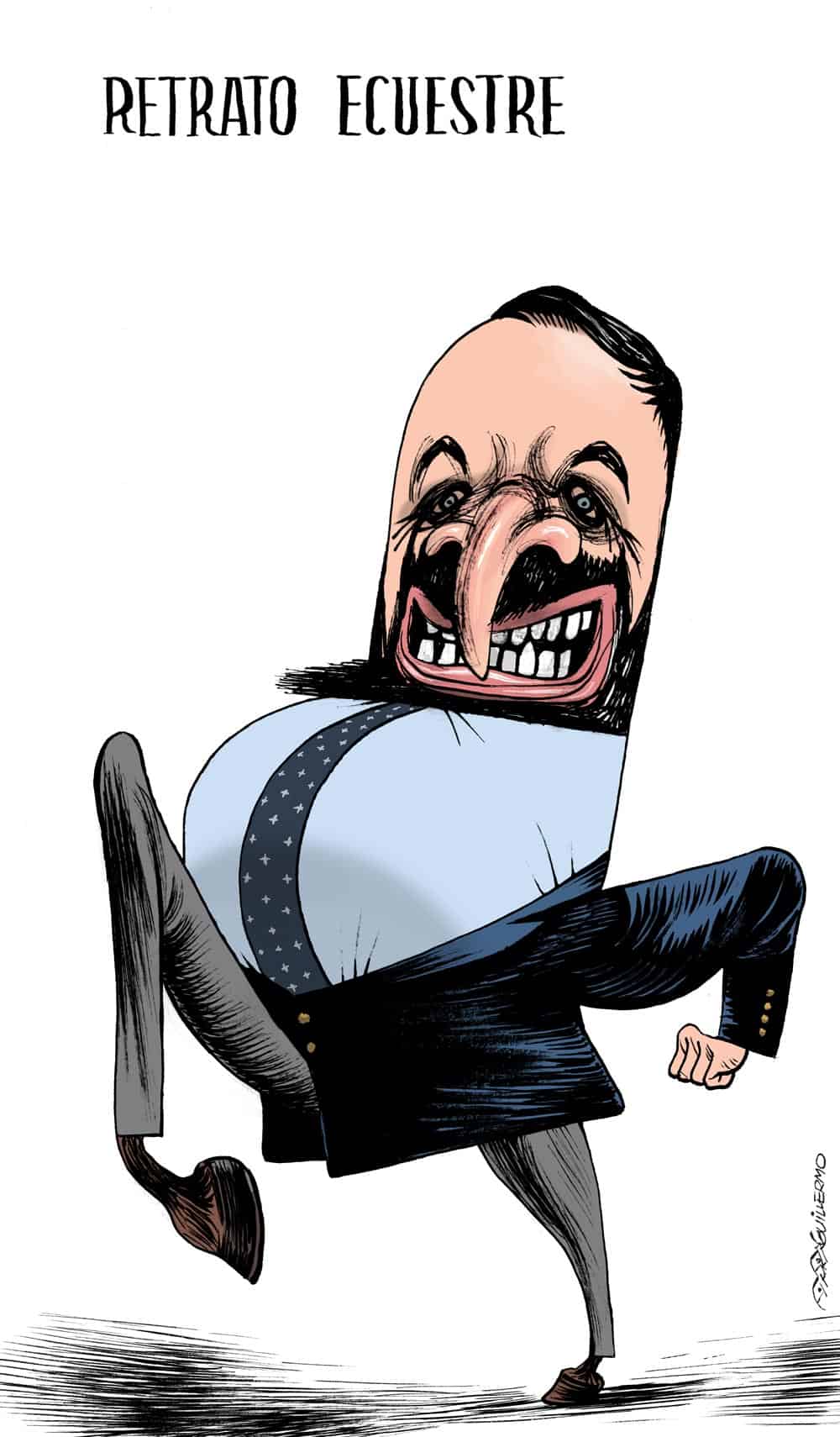 Retrato ecuestre de Santiago Abascal.
