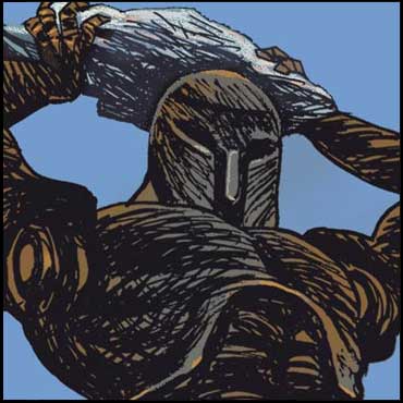 Talos, el autómata gigante de bronce guardián de la isla de Creta.