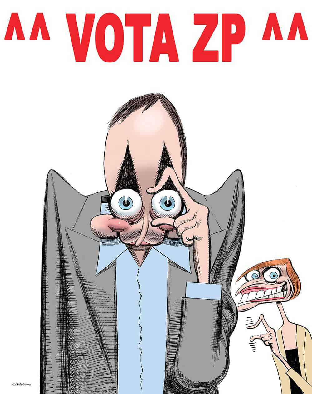 Zapatero y la ceja. Póster para la revista Interviú.